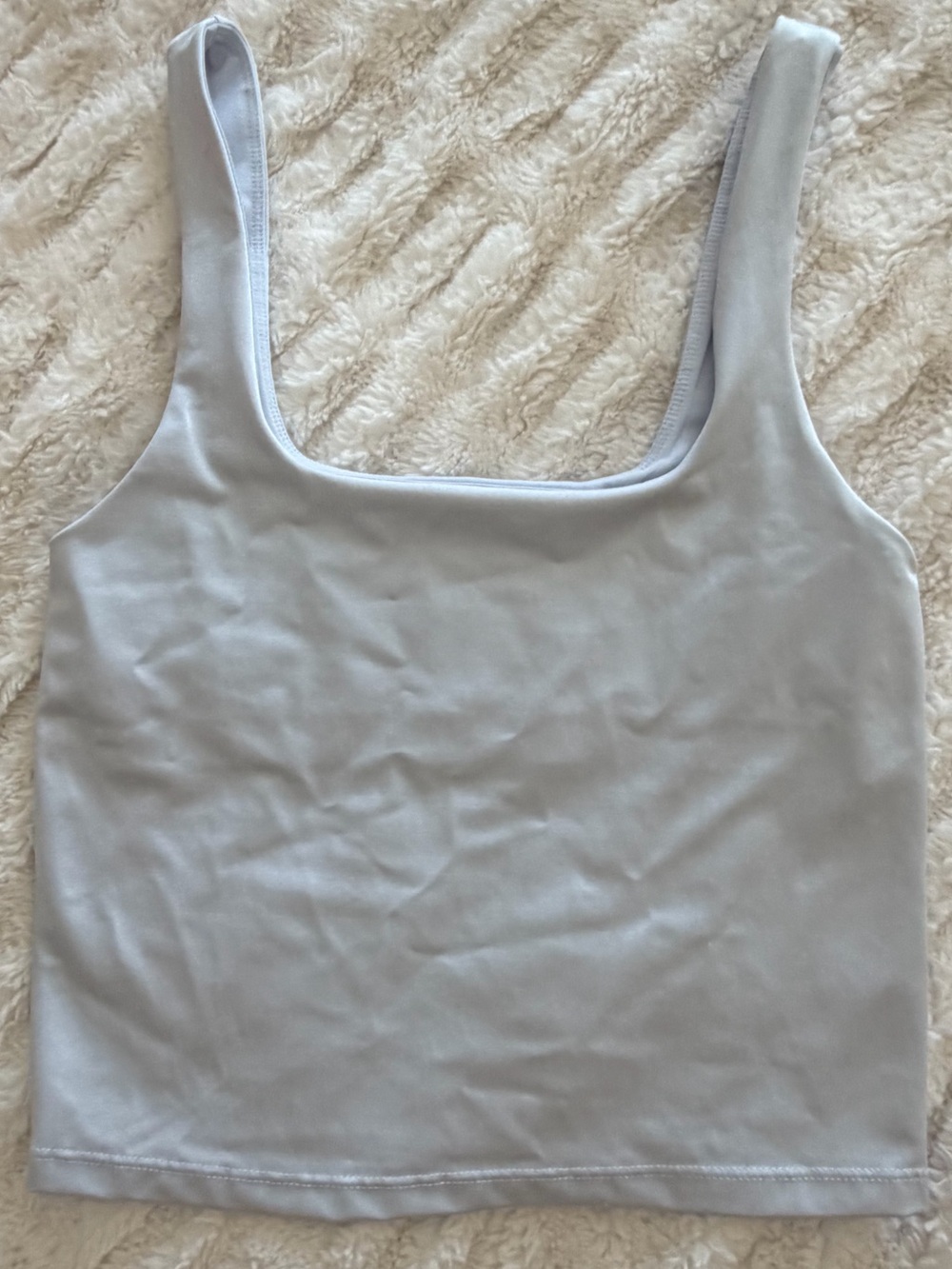 Small Fabletics Light Gray Square-Neck Tank Top - Picture 1 of 2